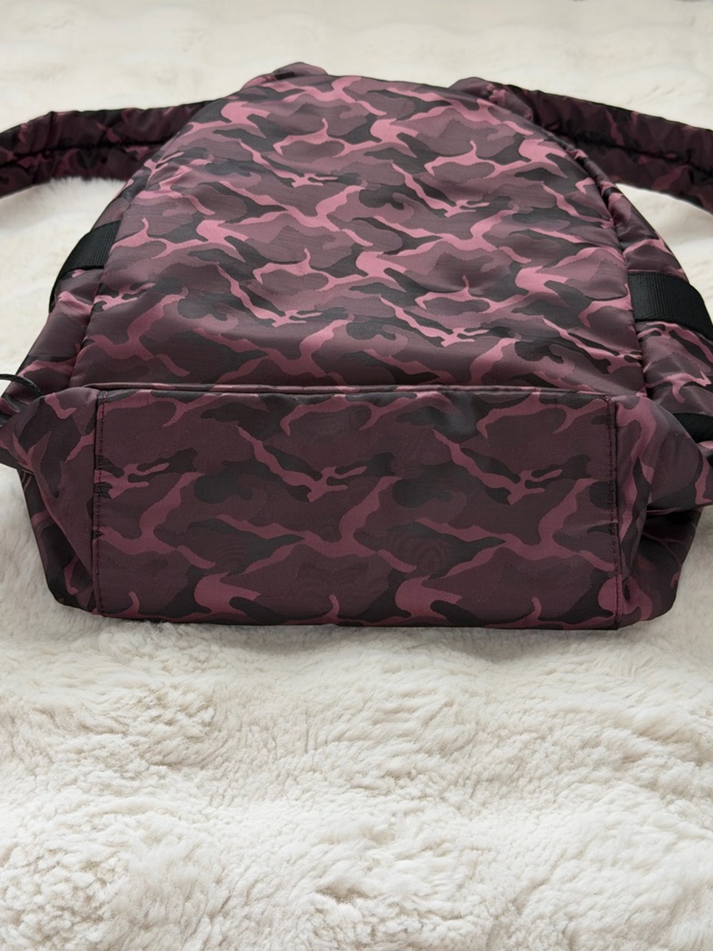 Trendy Fabletics The Downtown Burgundy Camo Backpack - Active Lifestyle - Picture 8 of 15